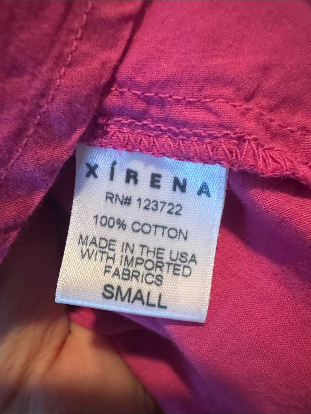 XiRENA Bright Pink Split-Neck Long Sleeve Tunic with “Open” flap back - Picture 6 of 7